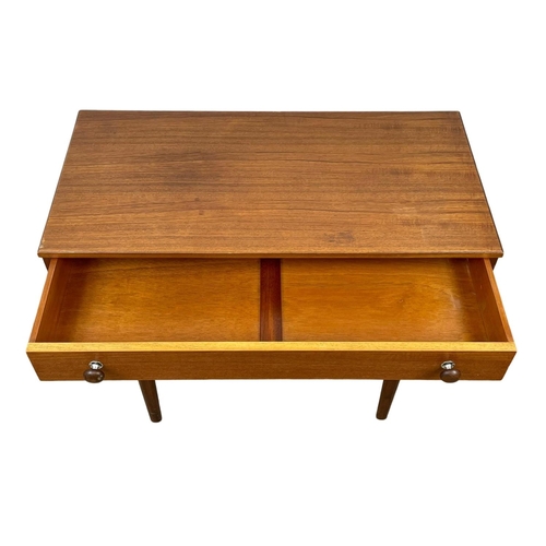 901 - A Mid Century Swedish style teak side table with drawer. 1960’s. 92.5 x 46.5 x 75cm