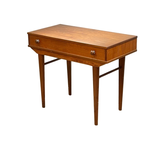 901 - A Mid Century Swedish style teak side table with drawer. 1960’s. 92.5 x 46.5 x 75cm