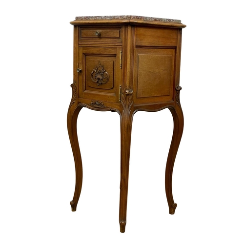 919 - A tall late 19th century French marble top cupboard. Circa 1890-1900. 41 x 40 x 91cm