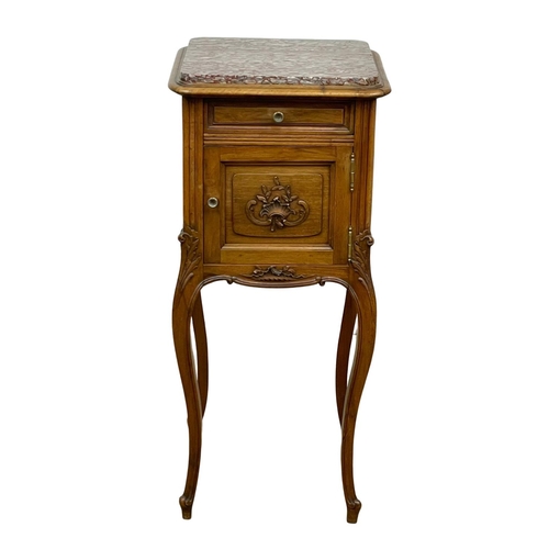 919 - A tall late 19th century French marble top cupboard. Circa 1890-1900. 41 x 40 x 91cm