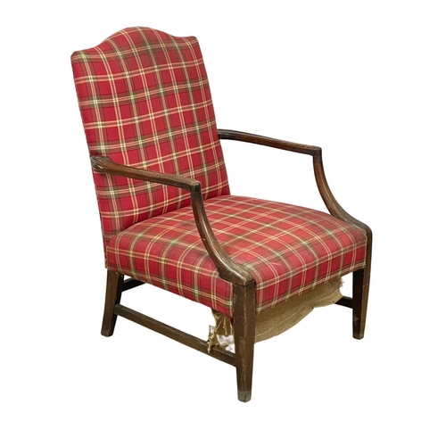 960 - A George III mahogany Gainsborough style armchair. Circa 1800.