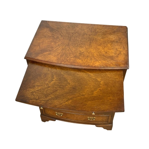 969 - A Georgian style Burr Walnut chest of drawers with brushing slide. 61.5 x 42 x 79cm