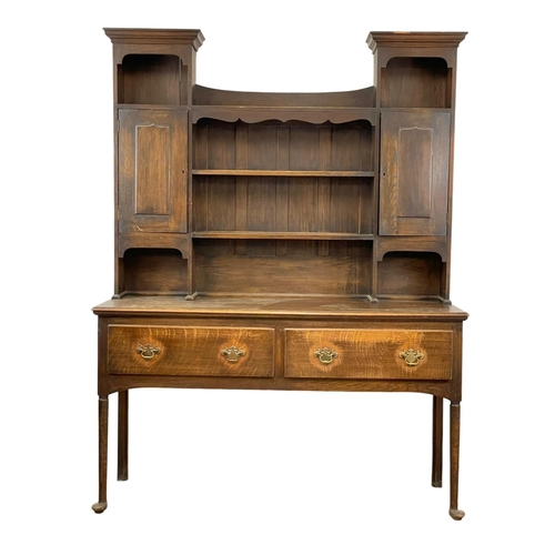 970 - A large early 20th century Georgian style oak kitchen dresser. Circa 1900-1920. 154 x 54.5 x 203cm