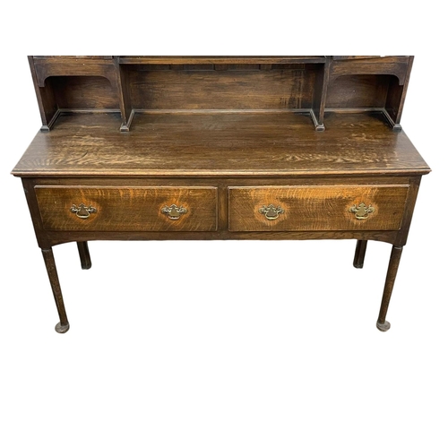 970 - A large early 20th century Georgian style oak kitchen dresser. Circa 1900-1920. 154 x 54.5 x 203cm