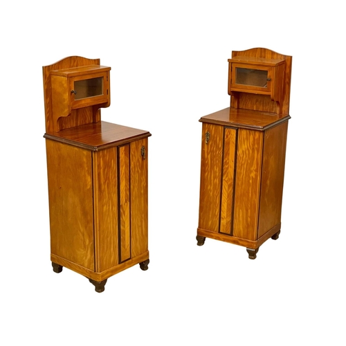 856 - A pair of Art Deco style bedside cupboards. 40 x 39 x 112.5cm