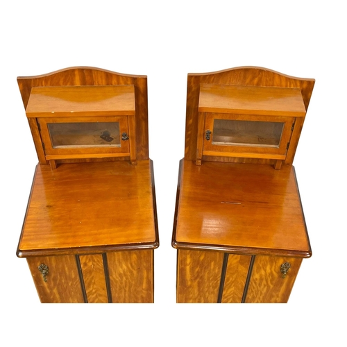 856 - A pair of Art Deco style bedside cupboards. 40 x 39 x 112.5cm