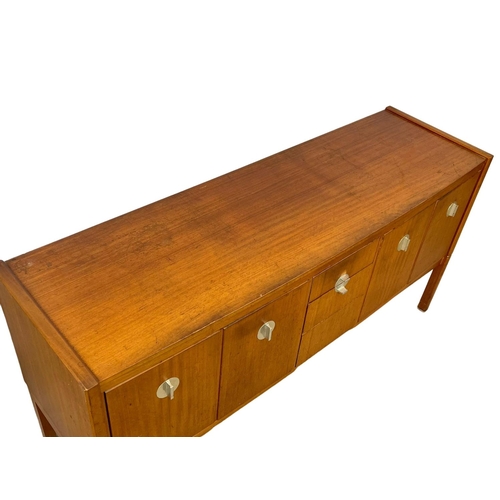 916 - A Mid Century teak sideboard, with chrome handles. 156 x 47 x 78cm.