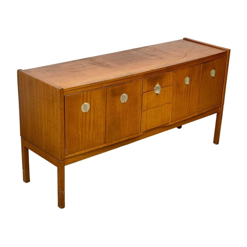 916 - A Mid Century teak sideboard, with chrome handles. 156 x 47 x 78cm.