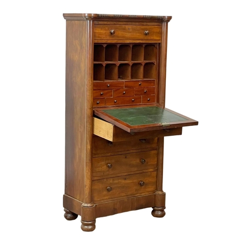 879 - A Victorian mahogany escritoire with 5 drawers. Circa 1850. 66 x 35 x 136.5cm