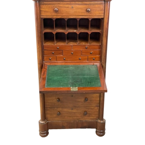 879 - A Victorian mahogany escritoire with 5 drawers. Circa 1850. 66 x 35 x 136.5cm