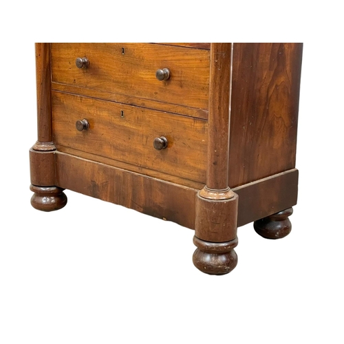 879 - A Victorian mahogany escritoire with 5 drawers. Circa 1850. 66 x 35 x 136.5cm