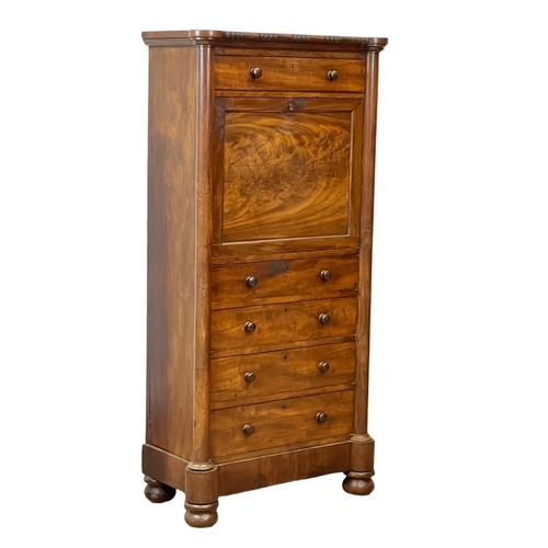 879 - A Victorian mahogany escritoire with 5 drawers. Circa 1850. 66 x 35 x 136.5cm