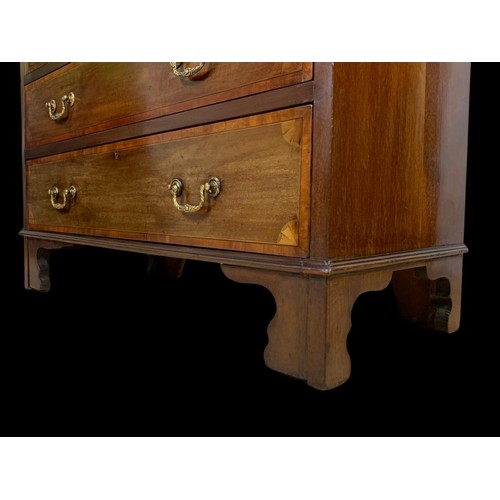 1066 - A late Victorian Sheraton revival inlaid mahogany writing bureau with brass gallery. 91 x 42 x 99.5c... 