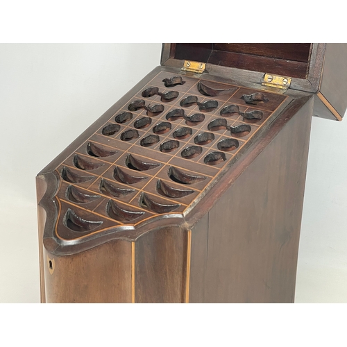 2 - A late 18th century George III inlaid mahogany knife box, with original liner. Circa 1780-1800. 22 x... 