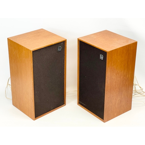 28 - A pair of large Wharfedale vintage teak speakers. Linton XP2. 27 x 24 x 48cm