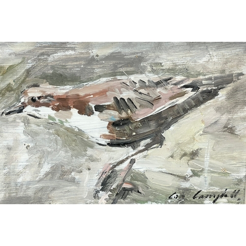 48 - An oil painting by Con Campbell. Titled ‘Dipper’ 34 x 25cm including frame.