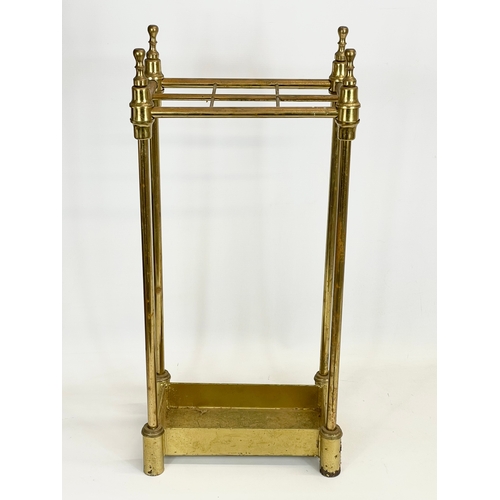 67 - A vintage brass stick stand, in the Victorian style. 31 x 20 x 65cm