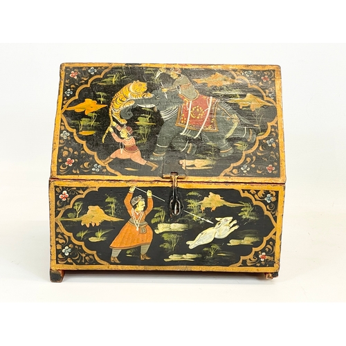 261 - A hand painted Indian style box. 28 x 21 x 25cm