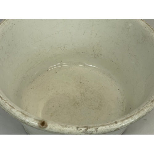 77 - A large late Victorian glazed stoneware “K” Kitchen Bowl. 36 x 18.5cm