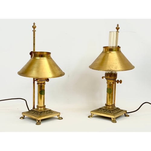 79 - A pair of Orient Express brass telescopic table lamps. Paris Istanbul. 53cm
