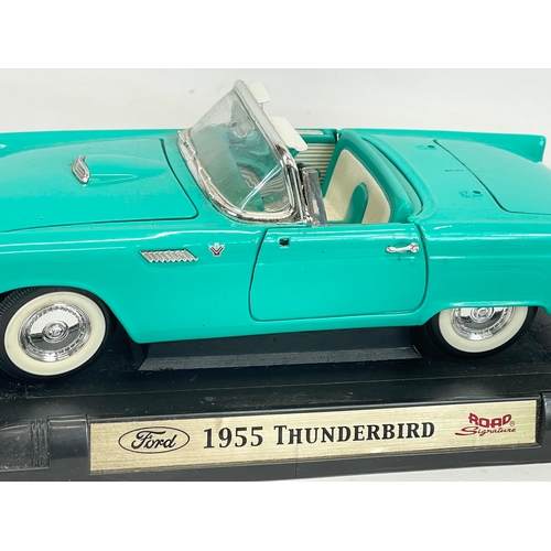 140 - A good quality model car. Ford 1955 Thunderbird. Road Signature. 35cm