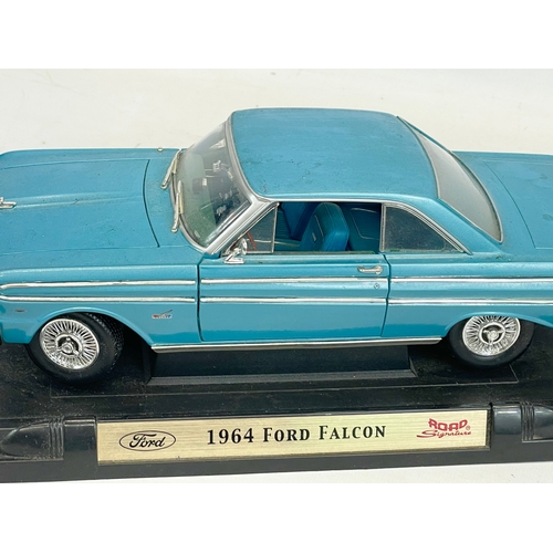 144 - A good quality model car. 1964 Ford Falcon. Road Signature. 35cm