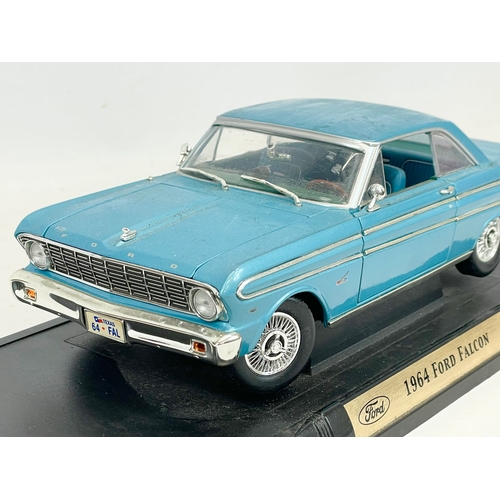 144 - A good quality model car. 1964 Ford Falcon. Road Signature. 35cm