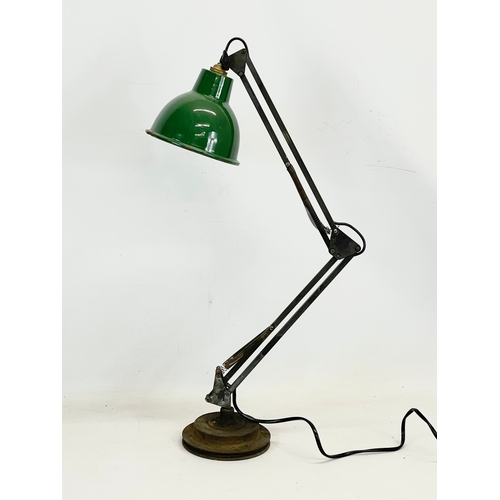 81 - A vintage Industrial angle poise machinists desk lamp. 74cm