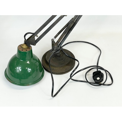 81 - A vintage Industrial angle poise machinists desk lamp. 74cm