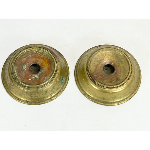 88 - A pair of vintage brass pub ashtrays. 20cm