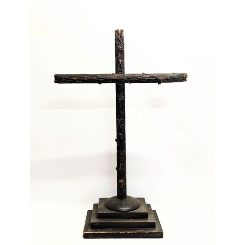 100 - A large late 19th century Black Forest cross. 65x99.5cm