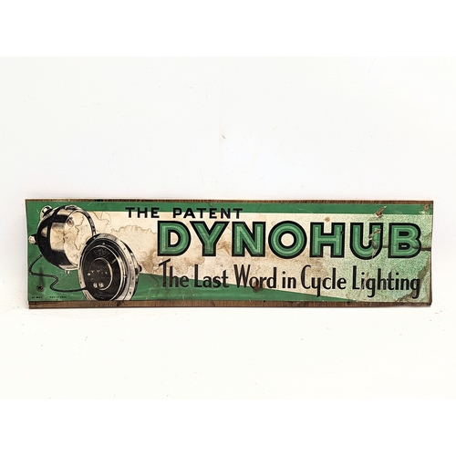 107 - An original vintage Dynohub advertising poster on board. 50x13cm