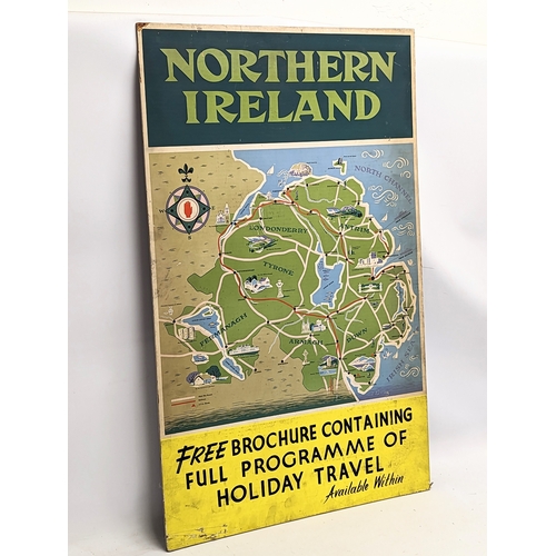 110 - An original vintage Tourism map of Northern Ireland poster. 63.5x102cm