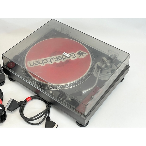 187 - A pair of Sony PS-DJ9000 turntables. 45 x 35 x 15cm