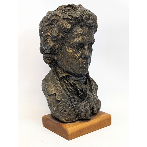 269 - A Beethoven bust signed Austin Production 1961. 34.5cm