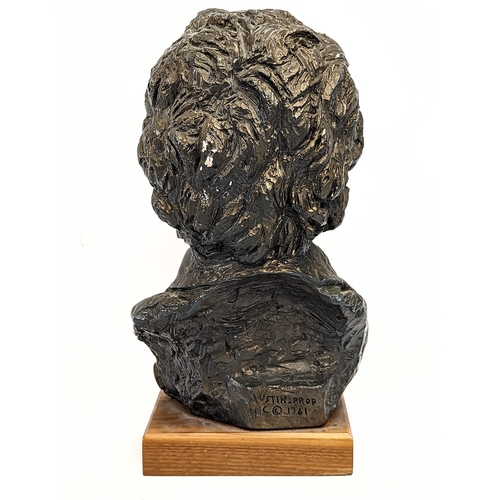 269 - A Beethoven bust signed Austin Production 1961. 34.5cm