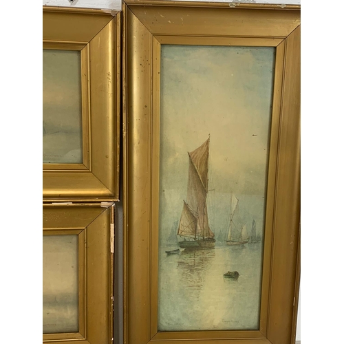 276 - A set of 4 early 20th century gilt framed prints. Garman Morris. 64.5 x 32cm
