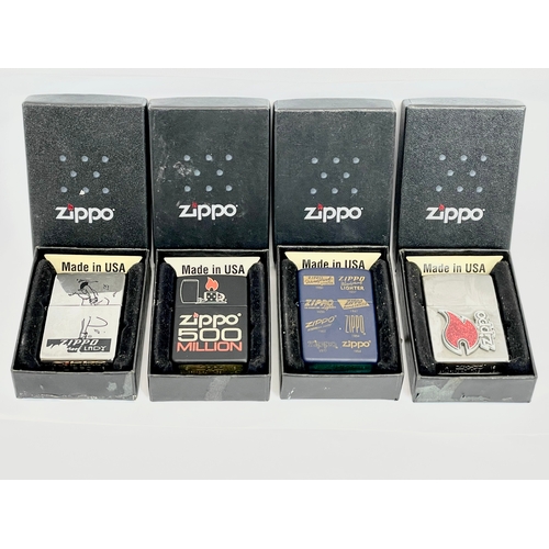 232 - 4 Zippo lighters in boxes.