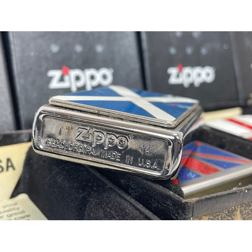 233 - 4 Zippo lighters in boxes.