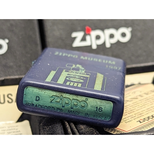 238 - 4 Zippo lighters in boxes.