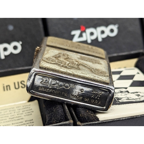 239 - 4 Zippo lighters in boxes.