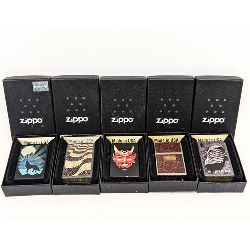 243 - 5 Zippo lighters in boxes