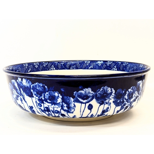 756 - A large early 20th century Royal Doulton wash bowl with a late Victorian Burleigh Ware platter. Bowl... 