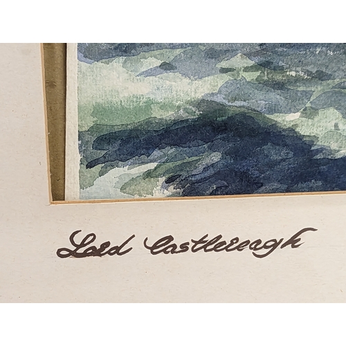 247 - A large watercolour. Lord Castlereagh signed Taylor E.  81x55.5cm with frame, 52x37cm without frame.