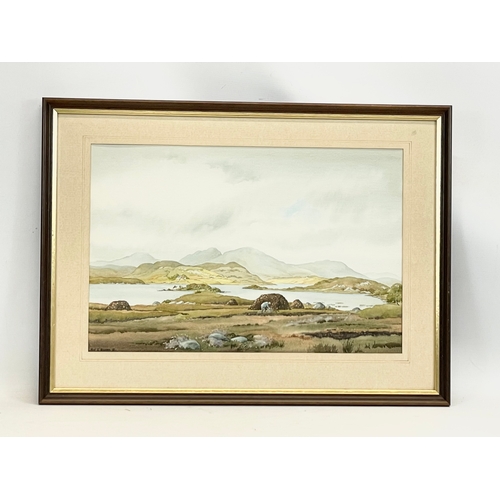 248 - A large watercolour painting, by Olive. E. Davison. Lough Anure County Donegal. Painting measures 52... 