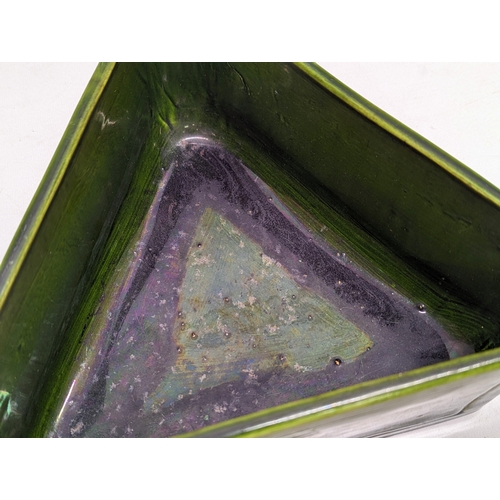 761 - A Joseph Holdcroft glazed pottery dish. 23x21x10cm