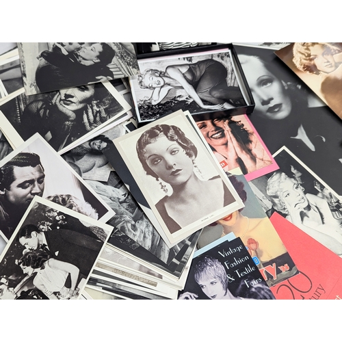 251 - A large quantity of postcards, photographs, pamphlets of actresses from The Golden Age of Hollywood,... 