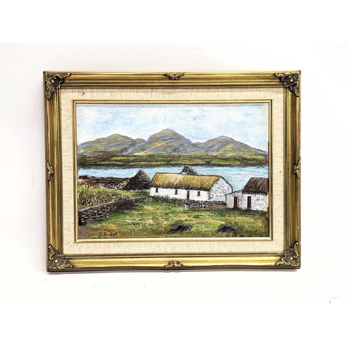 283 - An oil painting signed J. Practor, in an ornate gilt frame. 46x36cm with frame, 34.5x24.5cm without ... 