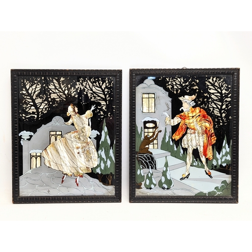 286 - A pair of early 20th century framed prints. 26.5x25.5cm