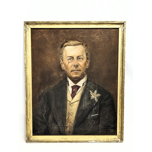 123 - A large early 20th century portrait in pastel of Prime Minister Joseph Chamberlain, signed Thomas Sk... 